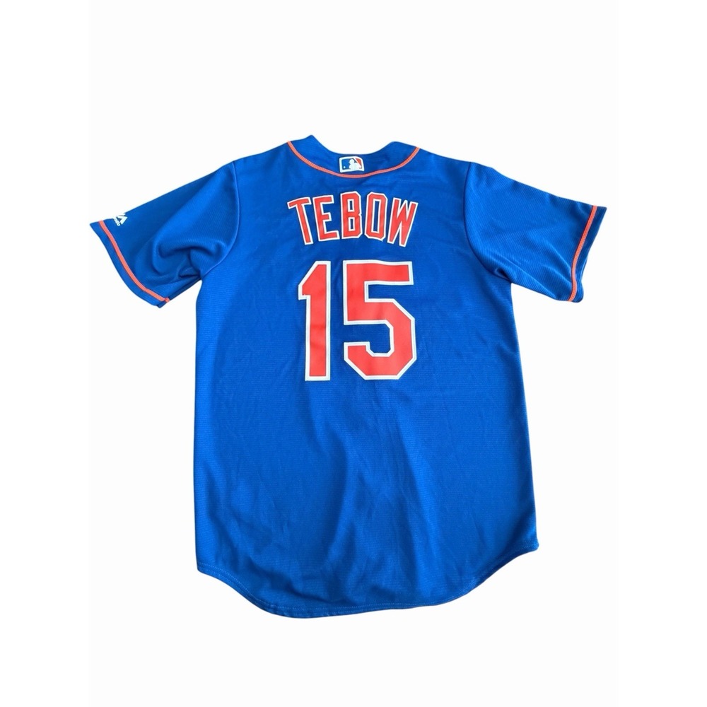 New York Mets Tim Tebow Majestic Mens Stitched Jersey Size Medium Blue AAA12-1
